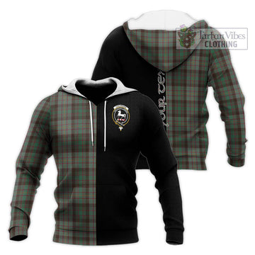 Cochrane Hunting Tartan Knitted Hoodie with Family Crest and Half Of Me Style