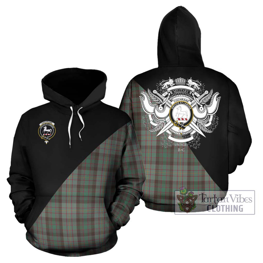 Cochrane Hunting Tartan Hoodie with Family Crest and Military Logo Style Zip Hoodie - Tartanvibesclothing Shop