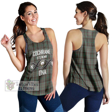 Cochrane Hunting Tartan Women's Racerback Tanks with Family Crest DNA In Me Style