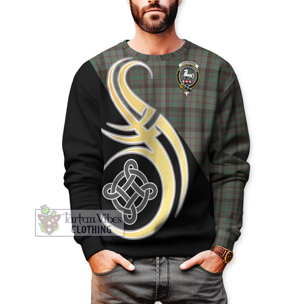 Cochrane Hunting Tartan Sweatshirt with Family Crest and Celtic Symbol Style Unisex - Tartan Vibes Clothing