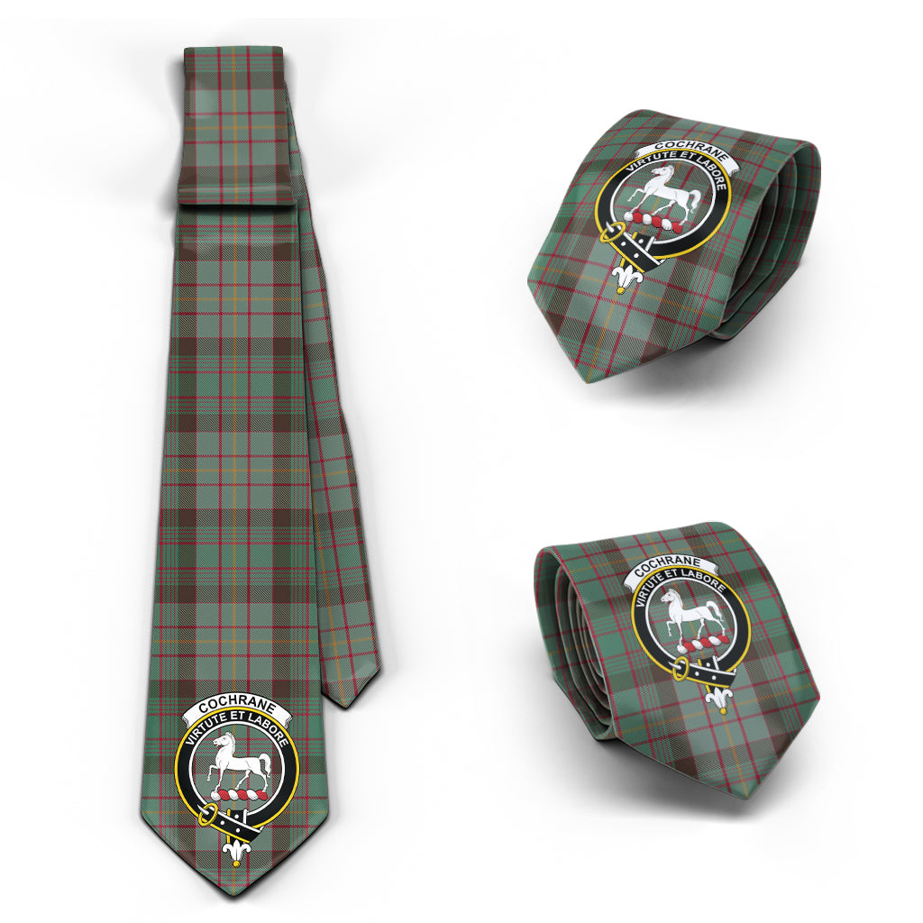 Cochrane Hunting Tartan Classic Necktie with Family Crest Necktie One Size - Tartan Vibes Clothing