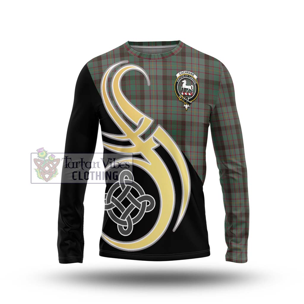 Cochrane Hunting Tartan Long Sleeve T-Shirt with Family Crest and Celtic Symbol Style Unisex - Tartan Vibes Clothing