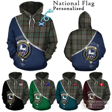 Cochrane Hunting Tartan Hoodie with Personalised National Flag and Family Crest Half Style