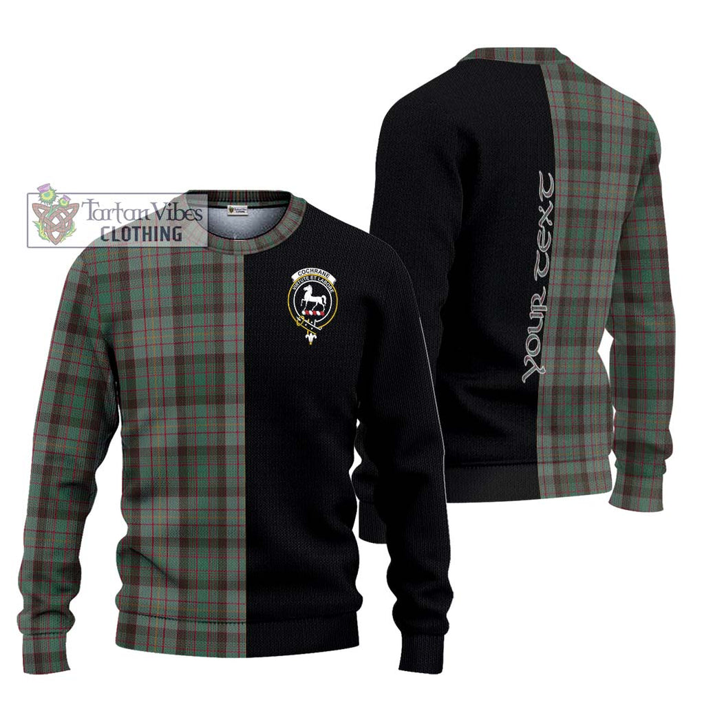 Cochrane Hunting Tartan Knitted Sweater with Family Crest and Half Of Me Style Unisex - Tartanvibesclothing Shop