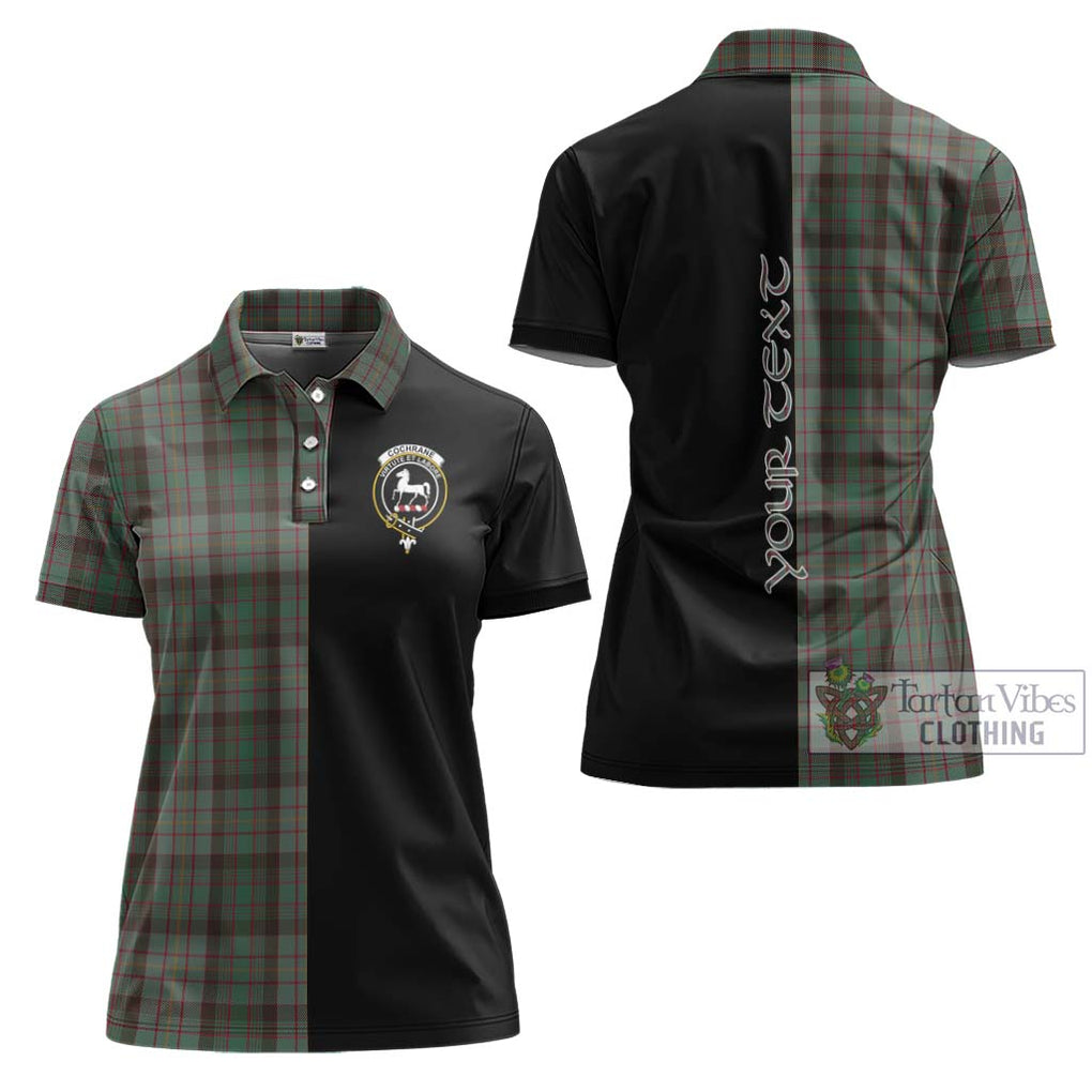 Cochrane Hunting Tartan Women's Polo Shirt with Family Crest and Half Of Me Style Women - Tartanvibesclothing Shop