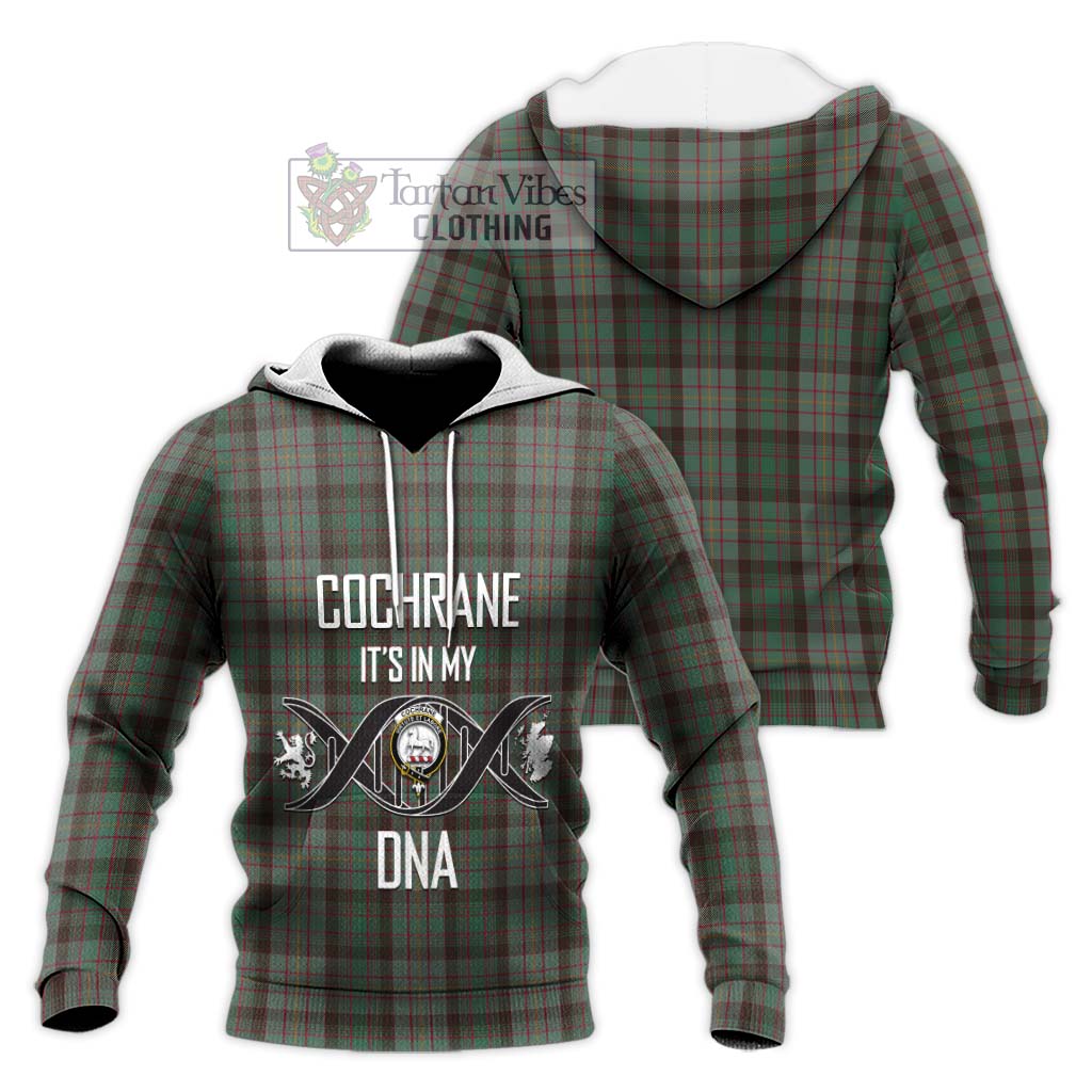 Tartan Vibes Clothing Cochrane Hunting Tartan Knitted Hoodie with Family Crest DNA In Me Style