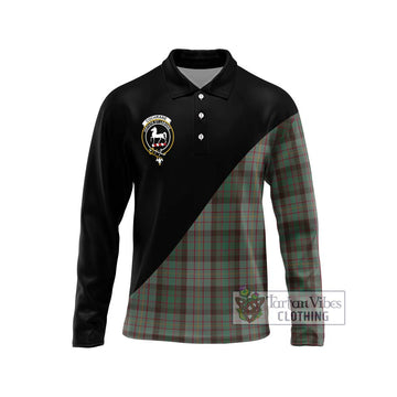 Cochrane Hunting Tartan Long Sleeve Polo Shirt with Family Crest and Military Logo Style