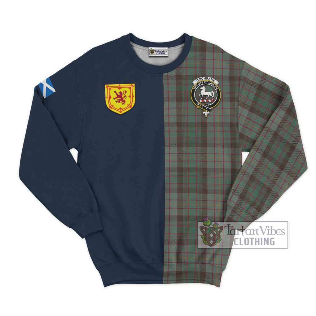 Tartan Vibes Clothing Cochrane Hunting Tartan Sweatshirt with Scottish Lion Royal Arm Half Style