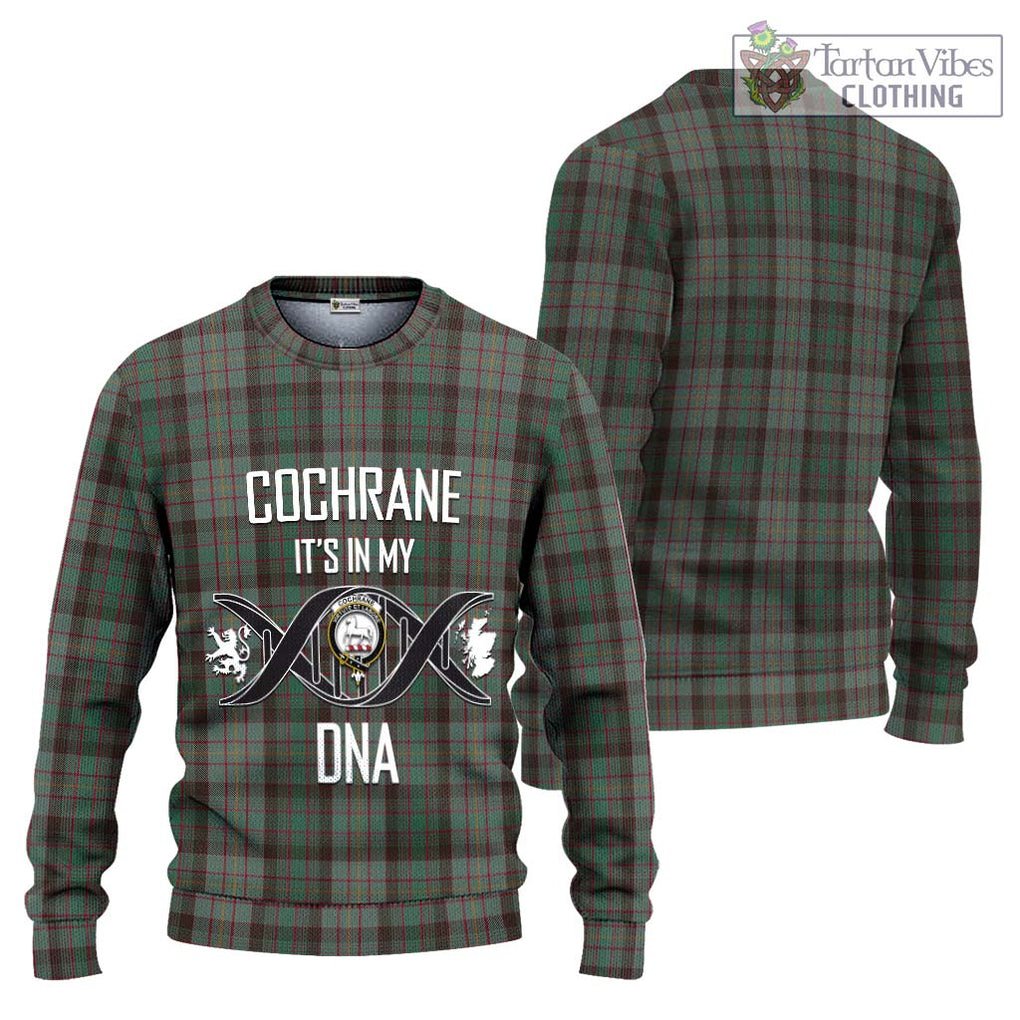 Cochrane Hunting Tartan Knitted Sweater with Family Crest DNA In Me Style Unisex - Tartanvibesclothing Shop