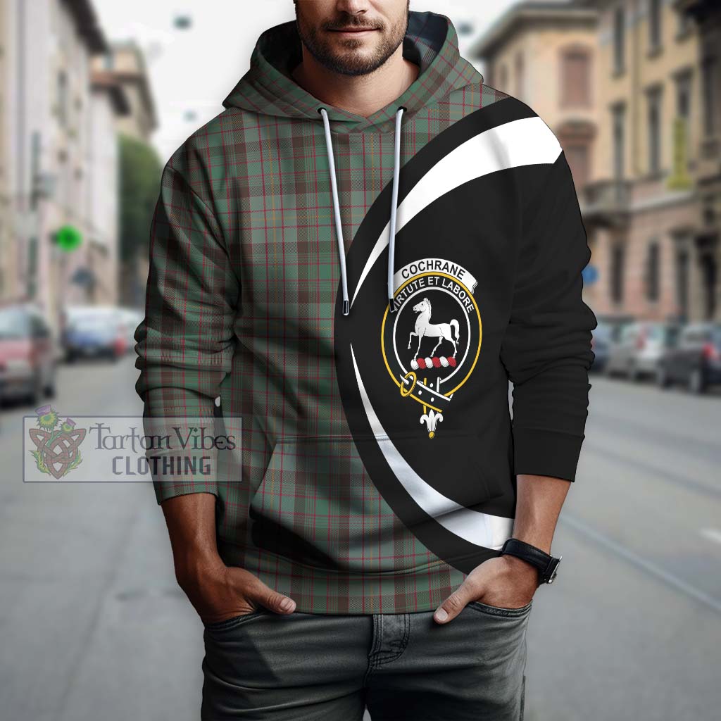 Tartan Vibes Clothing Cochrane Hunting Tartan Hoodie with Family Crest Circle Style