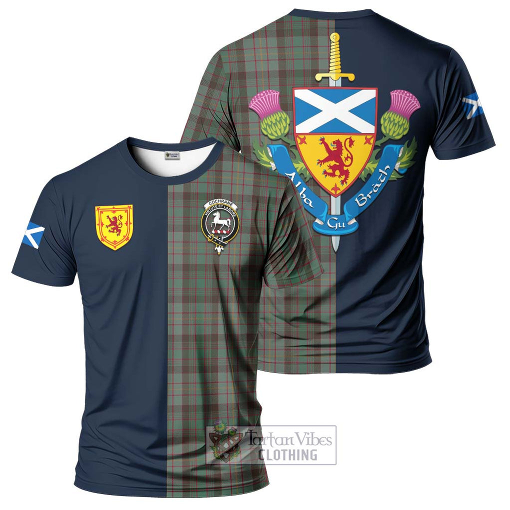 Tartan Vibes Clothing Cochrane Hunting Tartan T-Shirt Alba with Scottish Lion Royal Arm Half Style