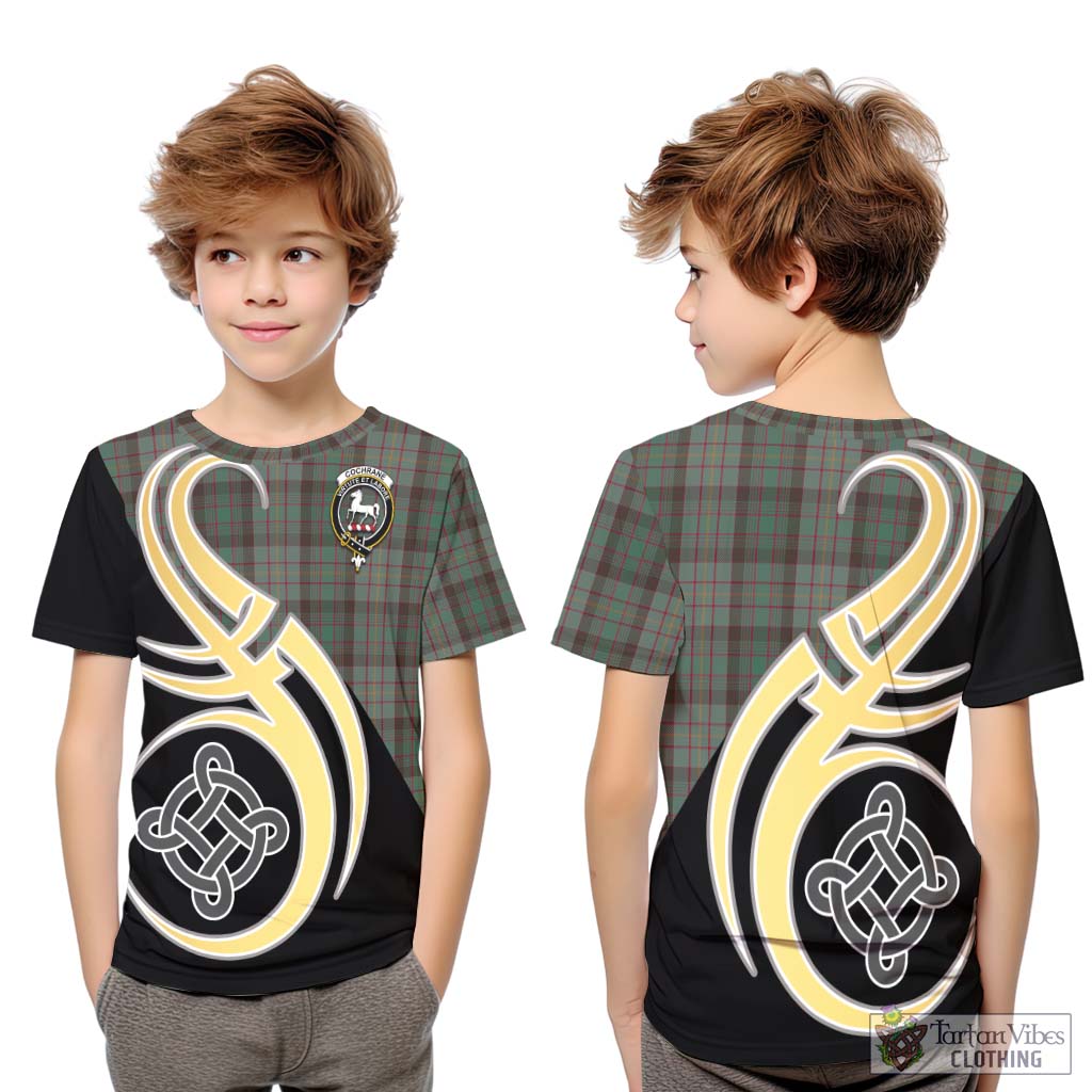 Cochrane Hunting Tartan Kid T-Shirt with Family Crest and Celtic Symbol Style Youth XL Size14 - Tartan Vibes Clothing