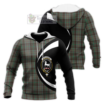 Cochrane Hunting Tartan Knitted Hoodie with Family Crest Circle Style