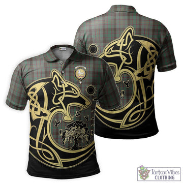 Cochrane Hunting Tartan Polo Shirt with Family Crest Celtic Wolf Style