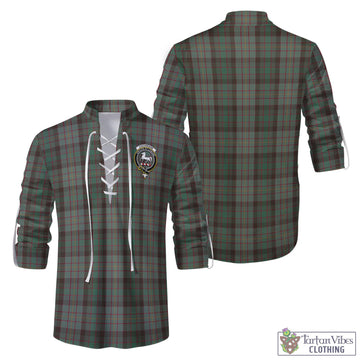 Cochrane Hunting Tartan Men's Scottish Traditional Jacobite Ghillie Kilt Shirt with Family Crest