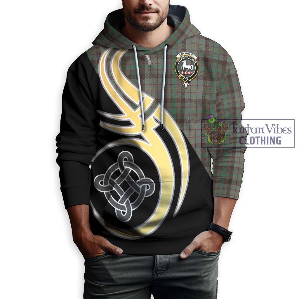 Cochrane Hunting Tartan Hoodie with Family Crest and Celtic Symbol Style Zip Hoodie - Tartan Vibes Clothing