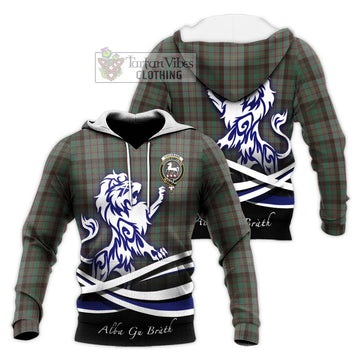 Cochrane Hunting Tartan Knitted Hoodie with Alba Gu Brath Regal Lion Emblem