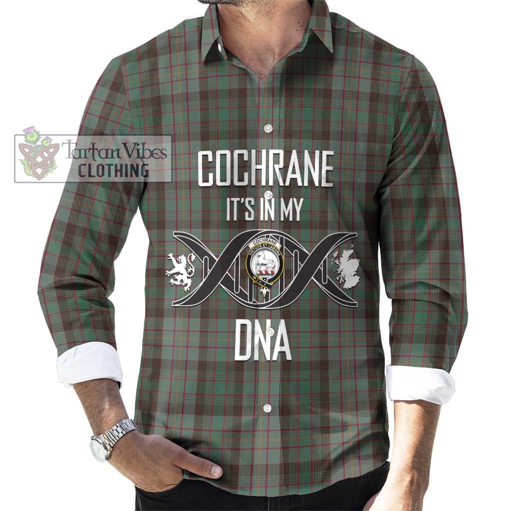 Cochrane Hunting Tartan Long Sleeve Button Shirt with Family Crest DNA In Me Style Men's Shirt S - Tartanvibesclothing Shop