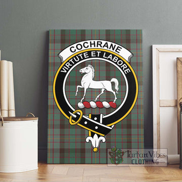 Cochrane Hunting Tartan Canvas Print Wall Art with Family Crest