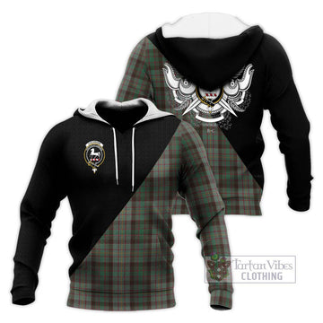 Cochrane Hunting Tartan Knitted Hoodie with Family Crest and Military Logo Style