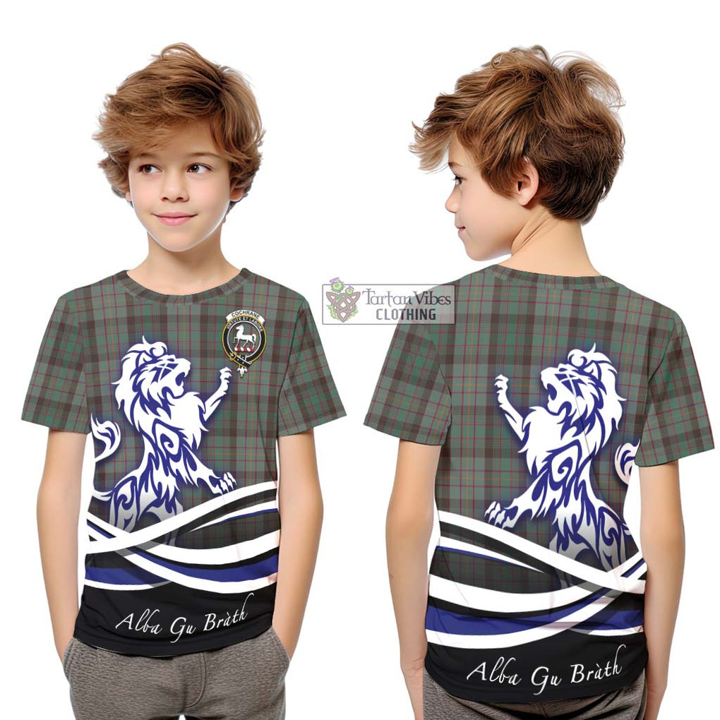 Cochrane Hunting Tartan Kid T-Shirt with Alba Gu Brath Regal Lion Emblem Youth XL Size14 - Tartanvibesclothing Shop