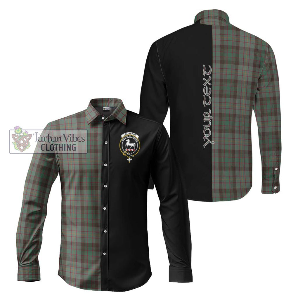 Cochrane Hunting Tartan Long Sleeve Button Shirt with Family Crest and Half Of Me Style Men's Shirt S - Tartanvibesclothing Shop