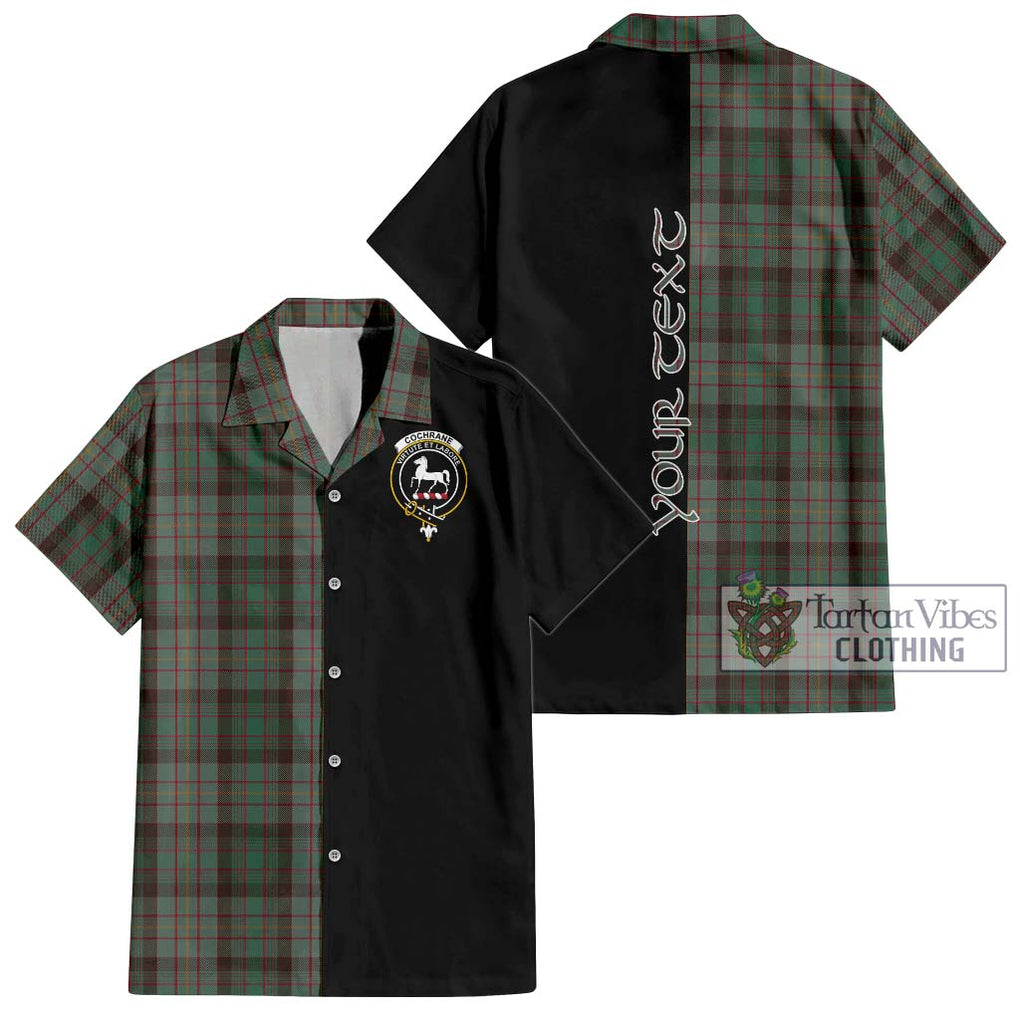 Cochrane Hunting Tartan Short Sleeve Button Shirt with Family Crest and Half Of Me Style Kid - Tartanvibesclothing Shop