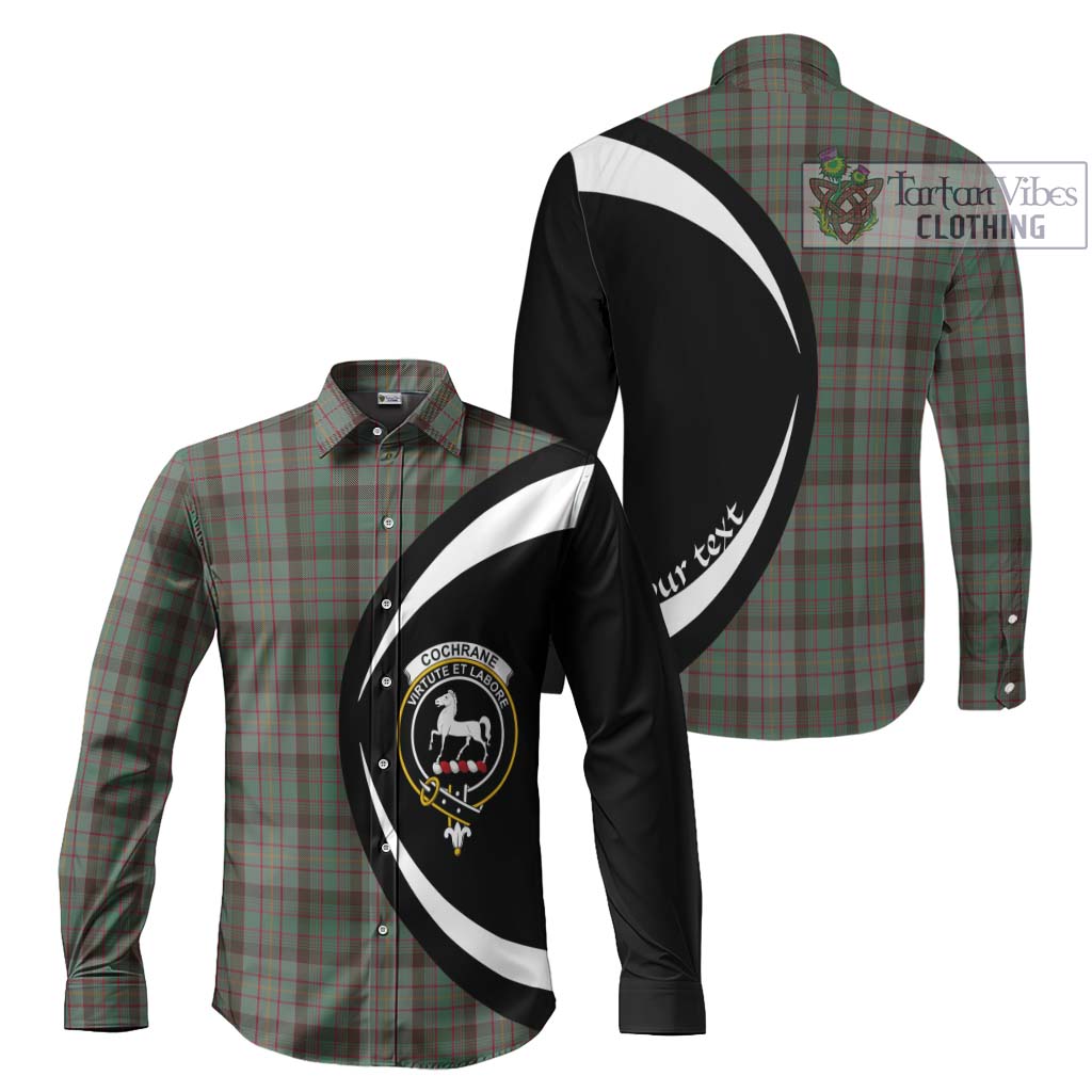 Tartan Vibes Clothing Cochrane Hunting Tartan Long Sleeve Button Up with Family Crest Circle Style