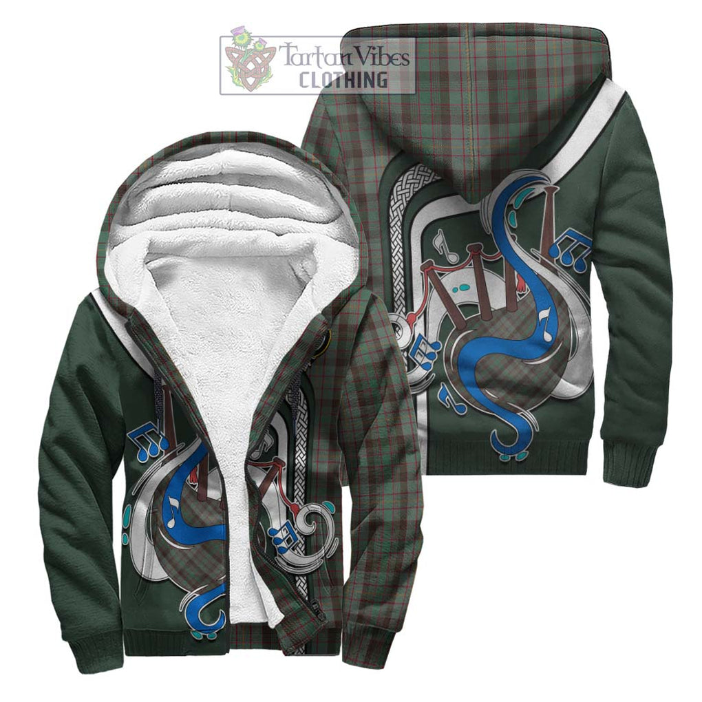 Cochrane Hunting Tartan Sherpa Hoodie with Epic Bagpipe Style Unisex S - Tartanvibesclothing Shop