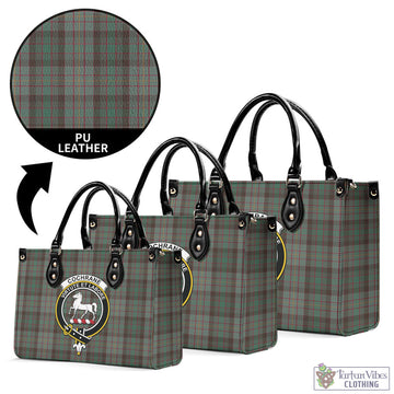 Cochrane Hunting Tartan Luxury Leather Handbags with Family Crest