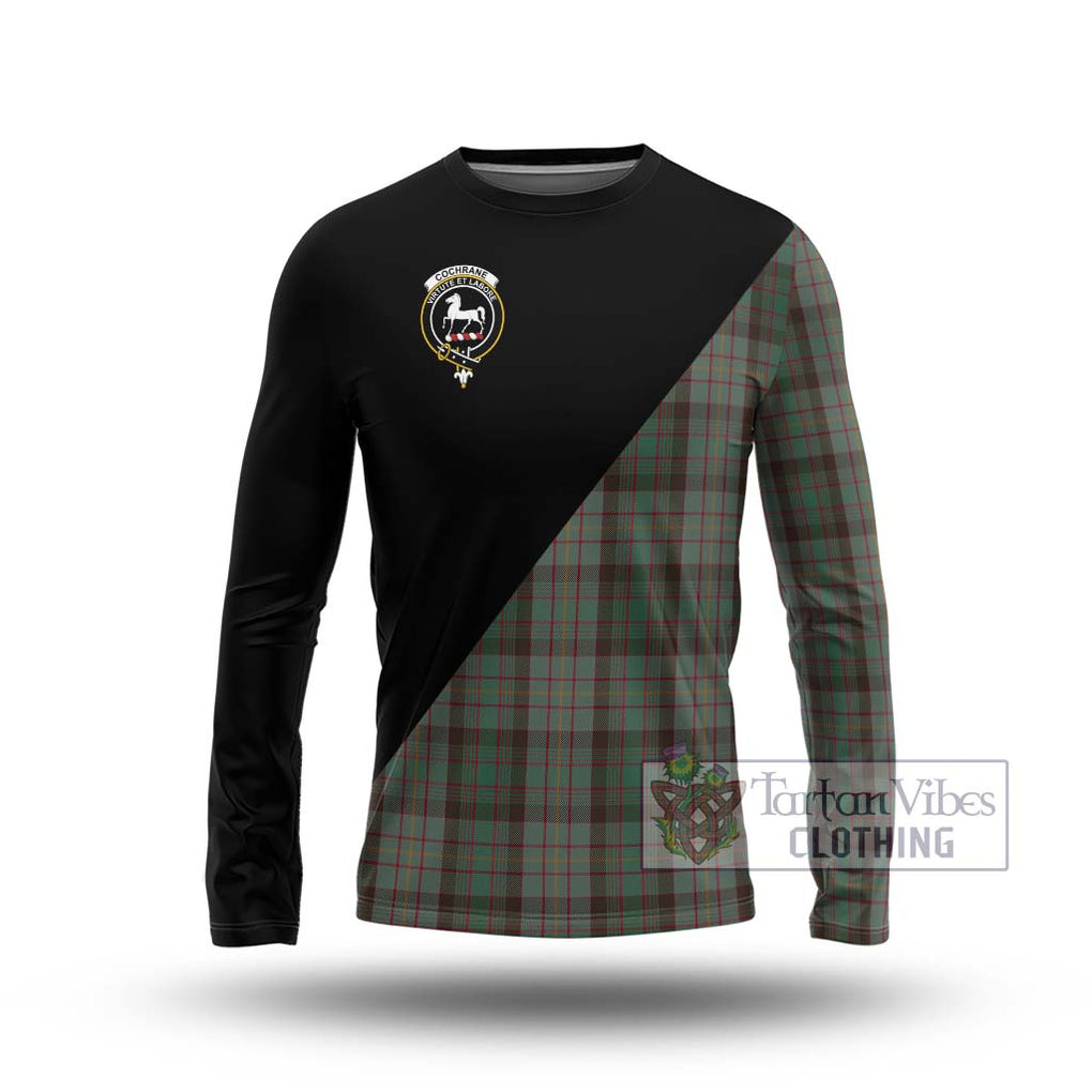 Cochrane Hunting Tartan Long Sleeve T-Shirt with Family Crest and Military Logo Style Unisex - Tartanvibesclothing Shop