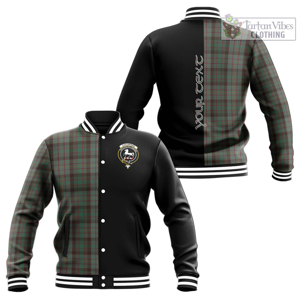 Cochrane Hunting Tartan Baseball Jacket with Family Crest and Half Of Me Style Unisex - Tartanvibesclothing Shop