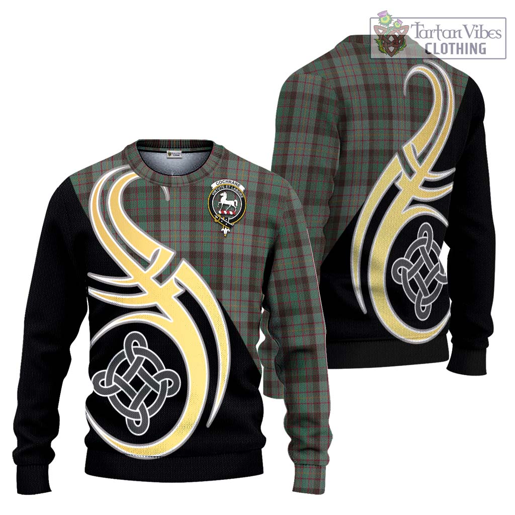 Cochrane Hunting Tartan Knitted Sweater with Family Crest and Celtic Symbol Style Unisex - Tartan Vibes Clothing