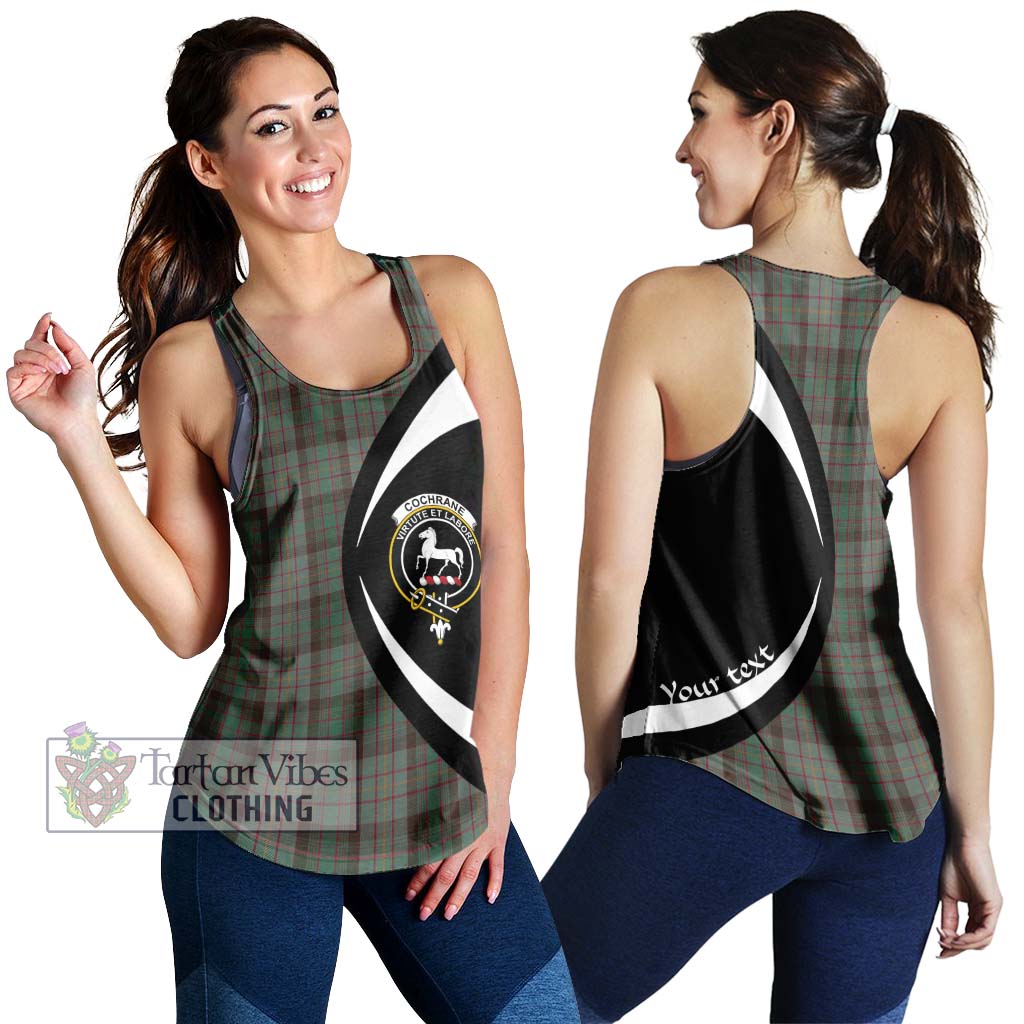 Cochrane Hunting Tartan Women's Racerback Tanks with Family Crest Circle Style 4XL - Tartan Vibes Clothing