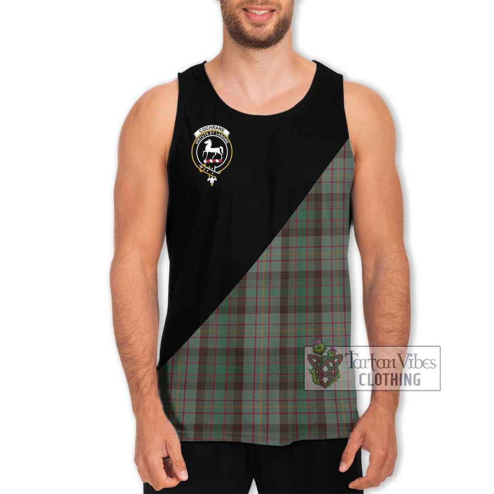 Cochrane Hunting Tartan Men's Tank Top with Family Crest and Military Logo Style Men - Tartanvibesclothing Shop