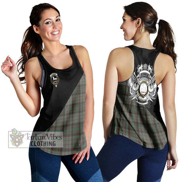 Cochrane Hunting Tartan Women's Racerback Tanks with Family Crest and Military Logo Style