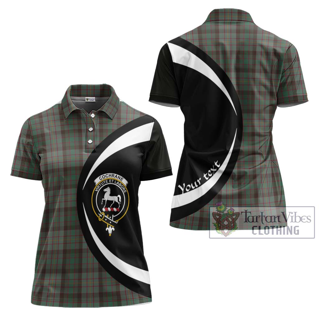 Cochrane Hunting Tartan Women's Polo Shirt with Family Crest Circle Style Women - Tartan Vibes Clothing