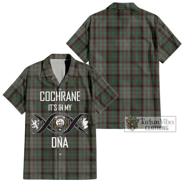 Cochrane Hunting Tartan Short Sleeve Button Shirt with Family Crest DNA In Me Style