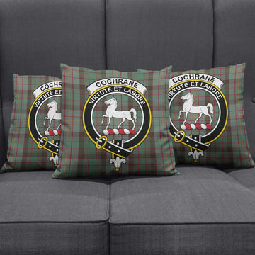 Cochrane Hunting Tartan Pillow Cover with Family Crest