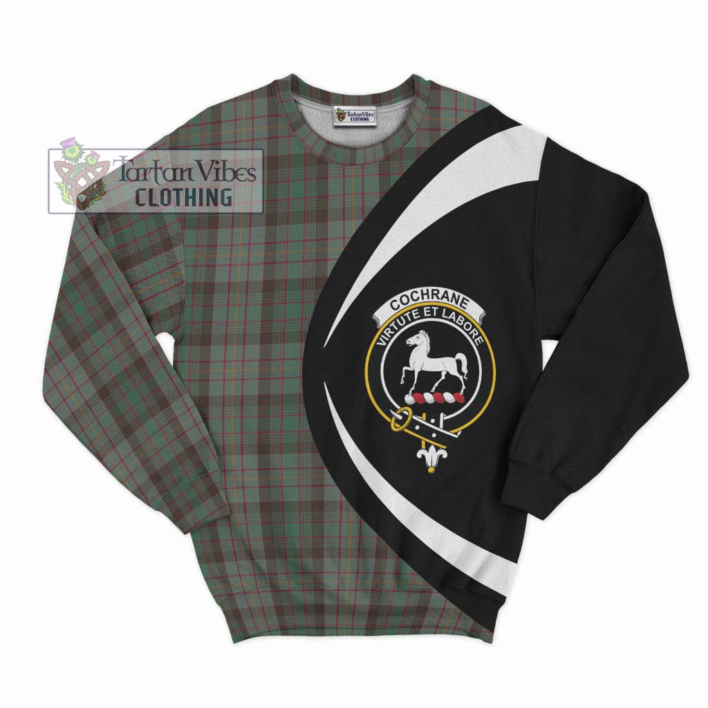 Cochrane Hunting Tartan Sweatshirt with Family Crest Circle Style Unisex - Tartan Vibes Clothing