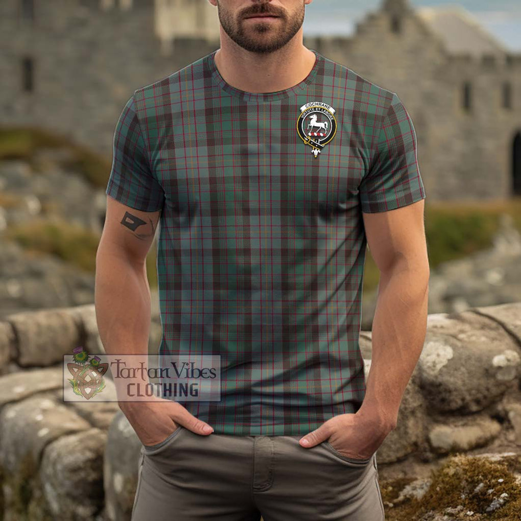 Cochrane Hunting Tartan Cotton T-Shirt with Family Crest Men's Shirt - Tartanvibesclothing Shop