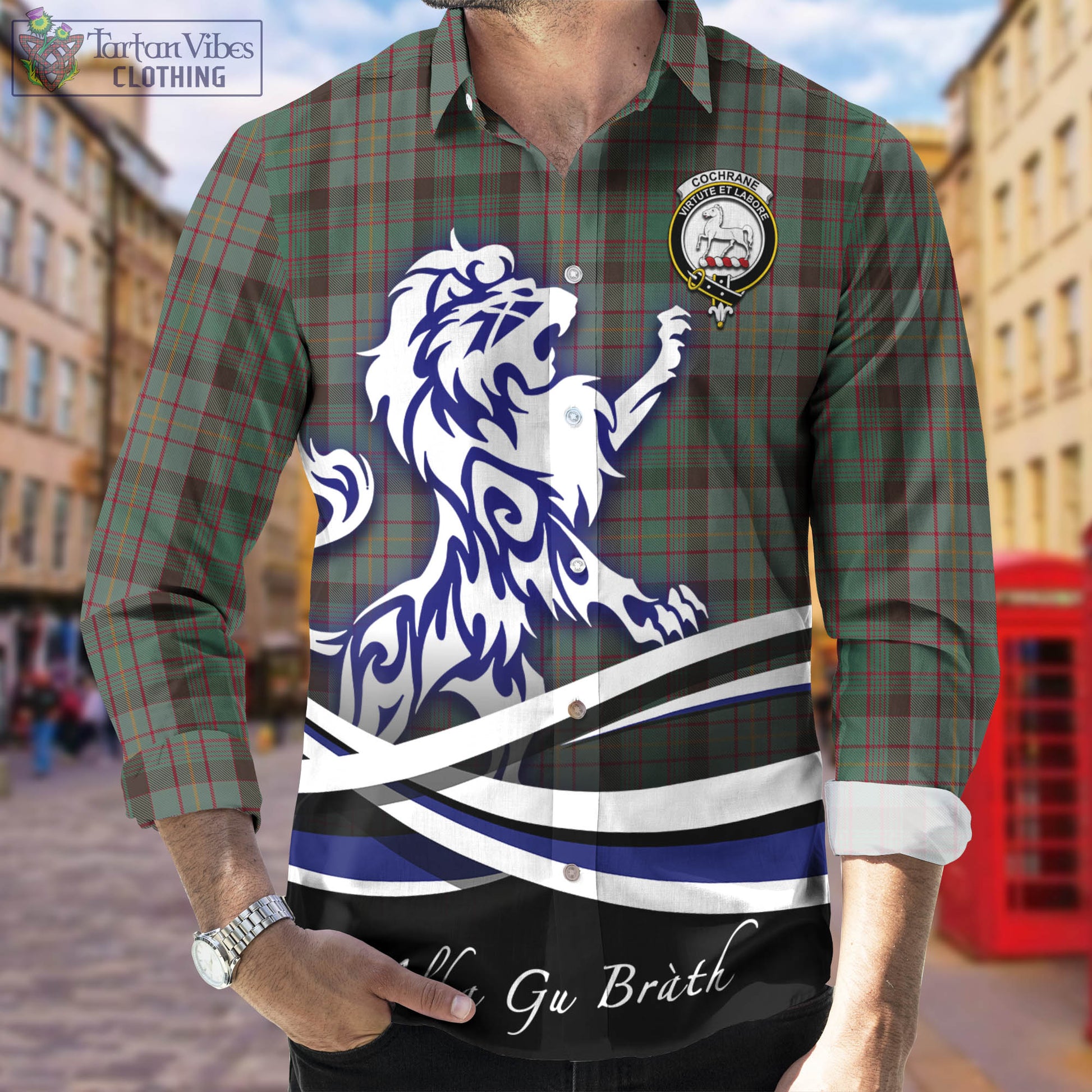 cochrane-hunting-tartan-long-sleeve-button-up-shirt-with-alba-gu-brath-regal-lion-emblem