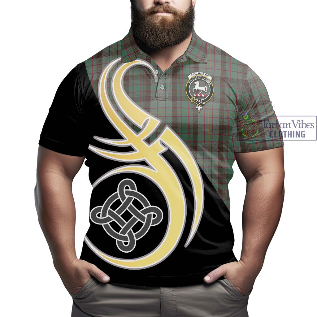 Cochrane Hunting Tartan Polo Shirt with Family Crest and Celtic Symbol Style - Tartan Vibes Clothing