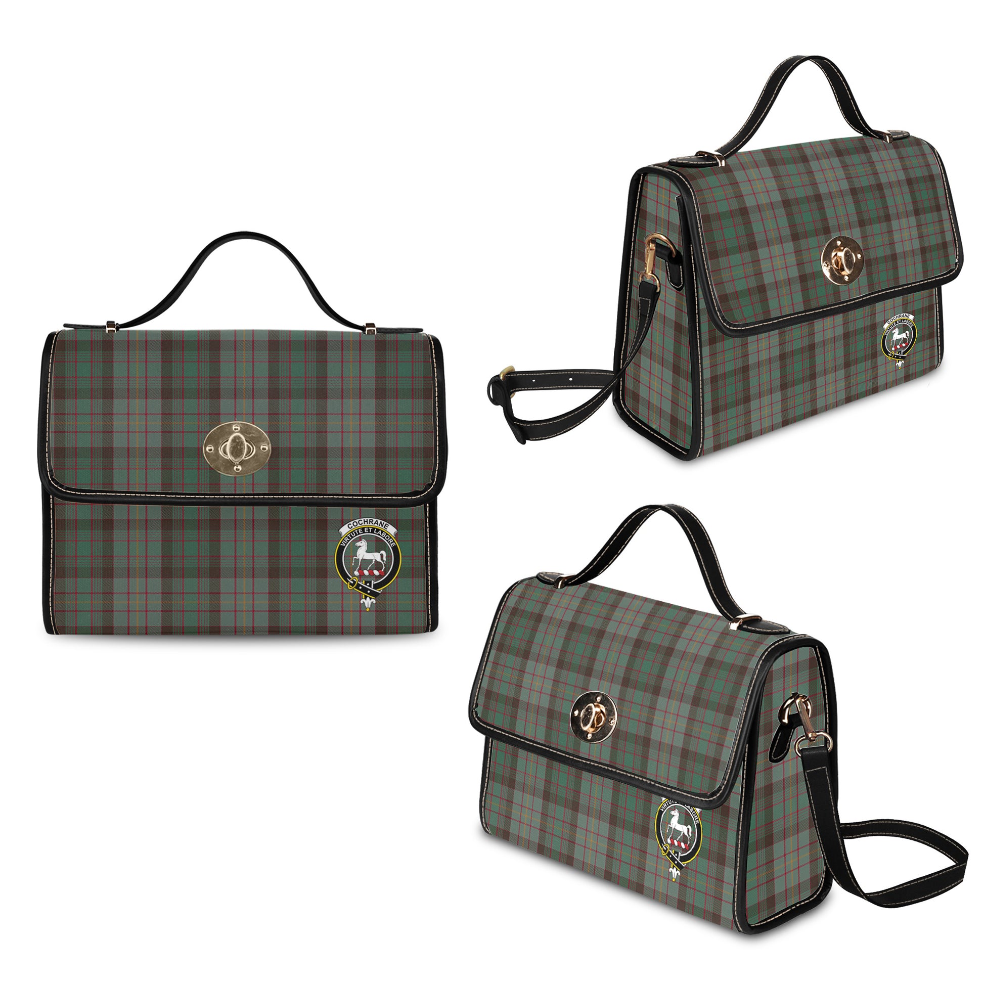 cochrane-hunting-tartan-leather-strap-waterproof-canvas-bag-with-family-crest