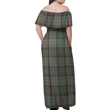 Cochrane Hunting Tartan Off Shoulder Long Dress