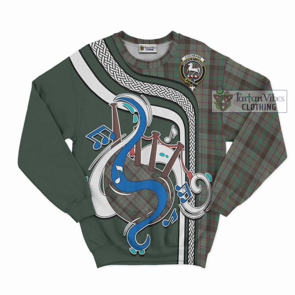 Cochrane Hunting Tartan Sweatshirt with Epic Bagpipe Style - Tartanvibesclothing Shop