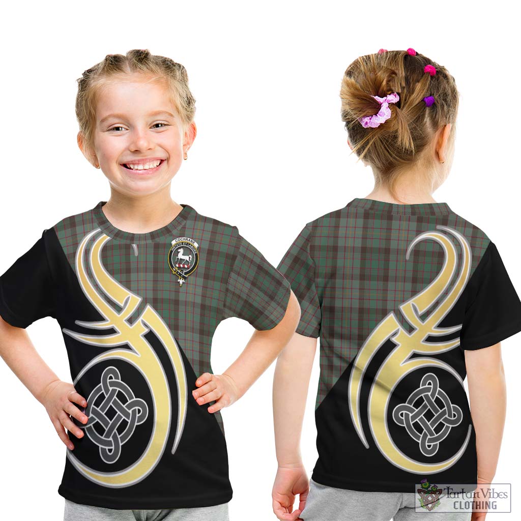 Cochrane Hunting Tartan Kid T-Shirt with Family Crest and Celtic Symbol Style - Tartan Vibes Clothing