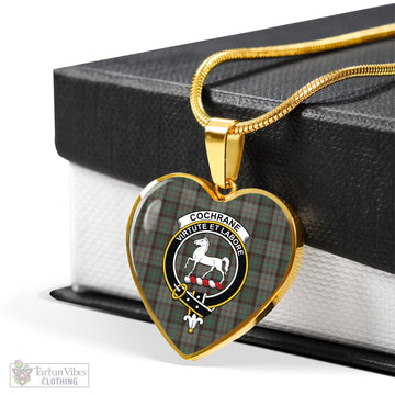 Cochrane Hunting Tartan Heart Necklace with Family Crest