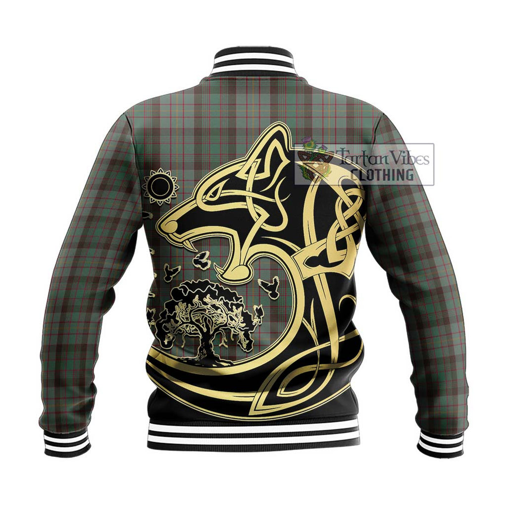 Cochrane Hunting Tartan Baseball Jacket with Family Crest Celtic Wolf Style - Tartan Vibes Clothing