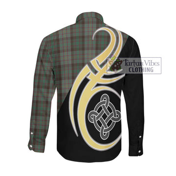 Cochrane Hunting Tartan Long Sleeve Button Shirt with Family Crest and Celtic Symbol Style